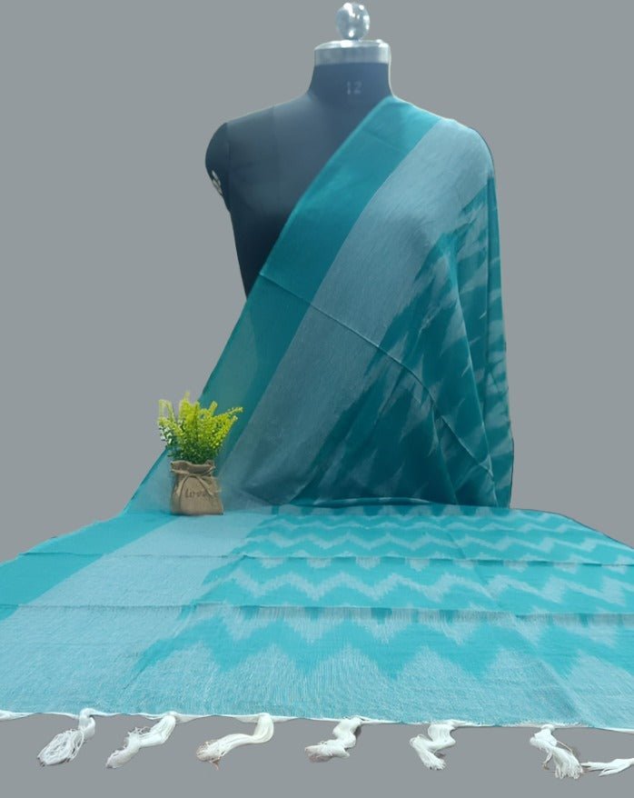 100% Pure Cotton Ikat Dupatta - Leheriya.com