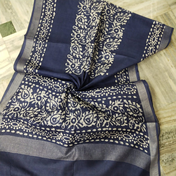 Bhagalpuri Semi Linen Batik Print Dupatta