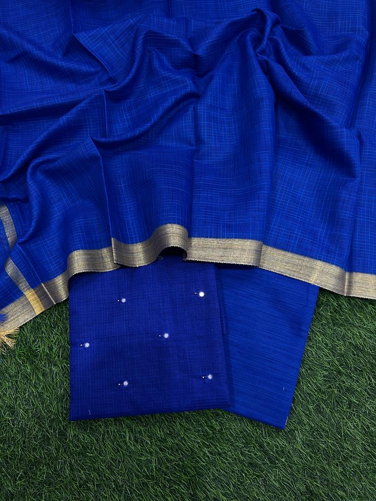 WINE BANARSI DUPATTA SILK SUIT main image 0