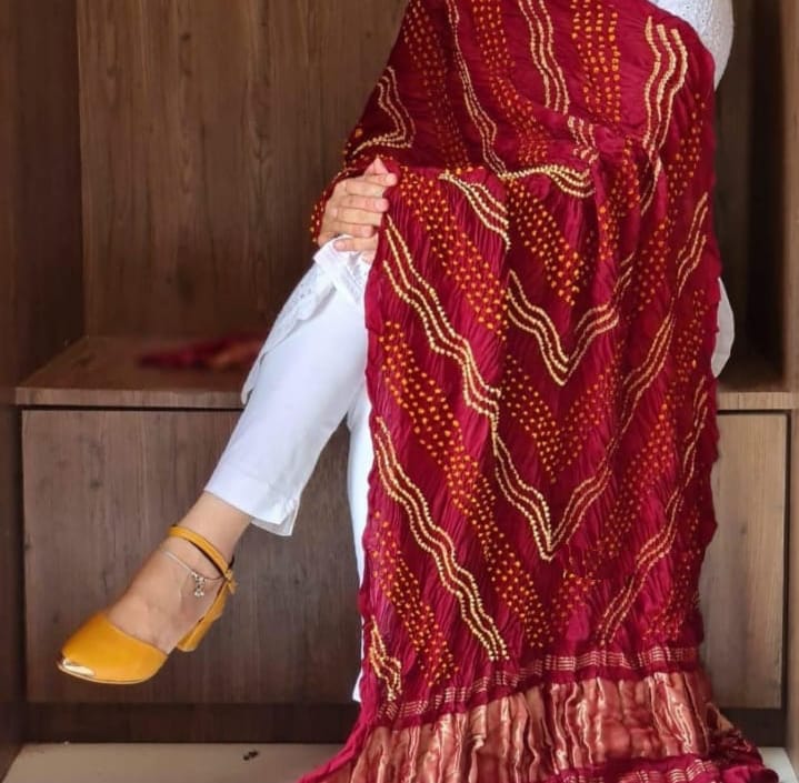 Bandhani dupatta silk outlet