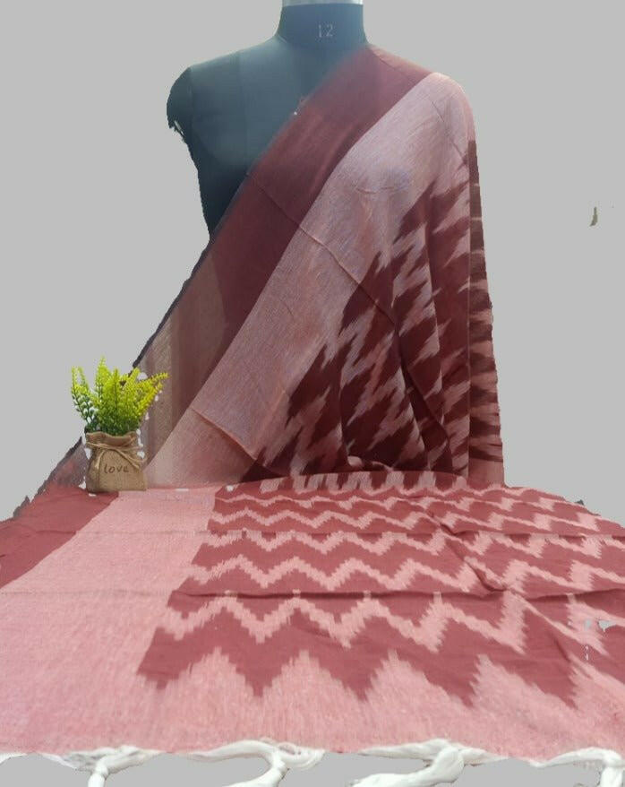 100% Pure Cotton Ikat Dupatta - Leheriya