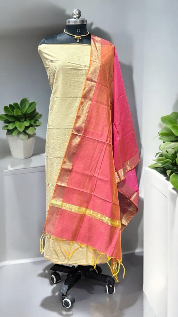 2 pc Mercerised Silk Salwar Suit - Leheriya