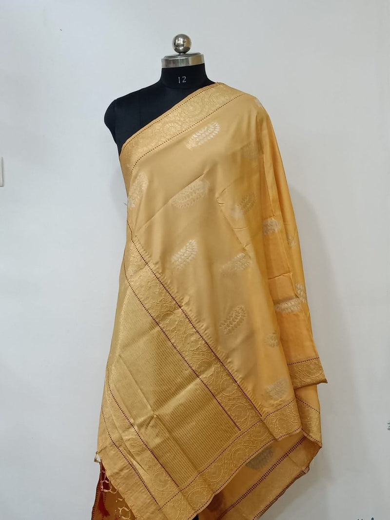 2.5 m Heavy Banarasi Brocade Silk Dupatta - Leheriya