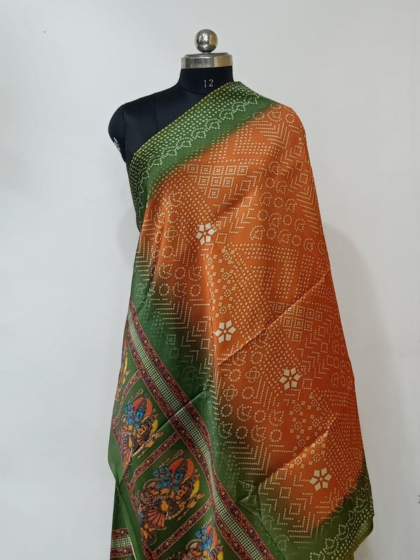 2.5 m Printed Patola Silk Dupatta - Leheriya