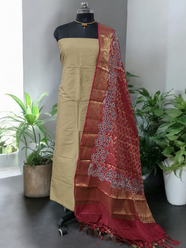 3 pc Banarasi Unstitched Salwar Suit - Leheriya