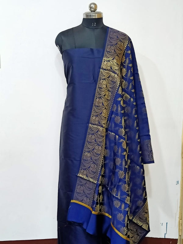 3 pc Banarasi Unstitched Salwar Suit - Leheriya