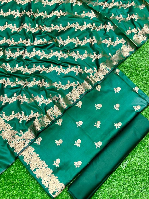 3 pc Banarasi Unstitched Salwar Suit - Leheriya