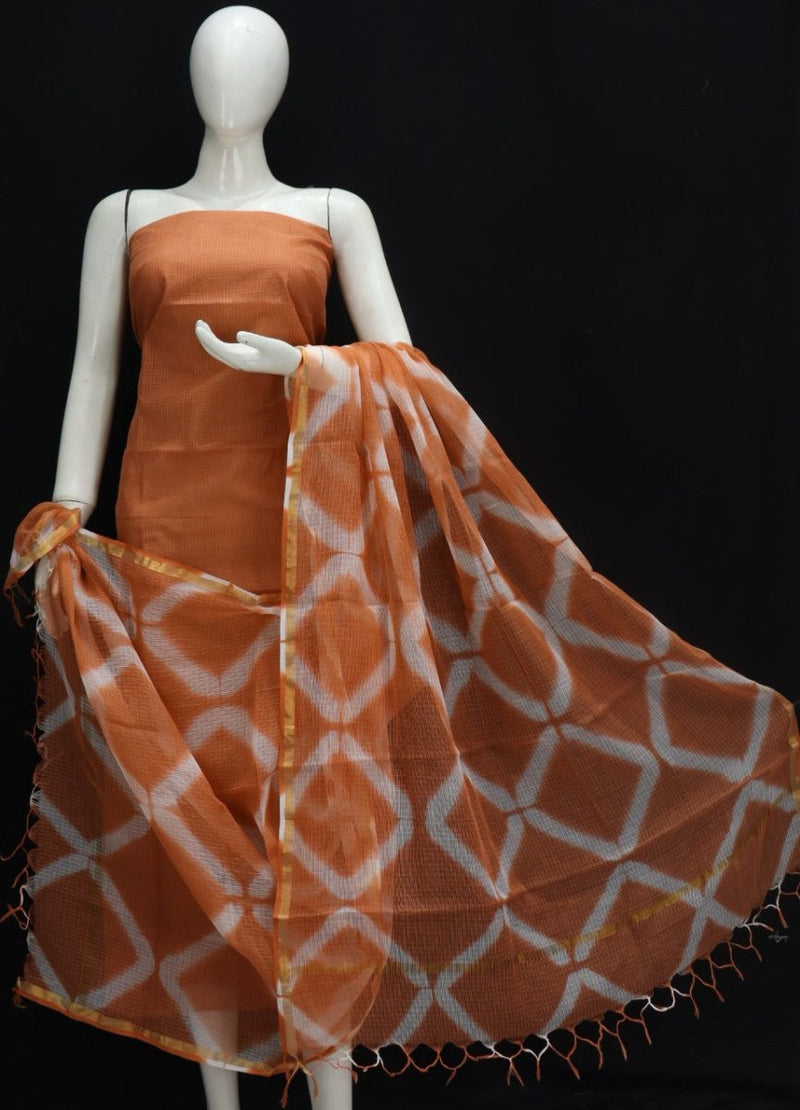 3 pc Pure Kota Doria Cotton Salwar Suit with Dupatta - Leheriya