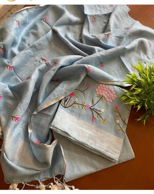 Premium Soft Linen Salwar Suit with Resham Embroidery