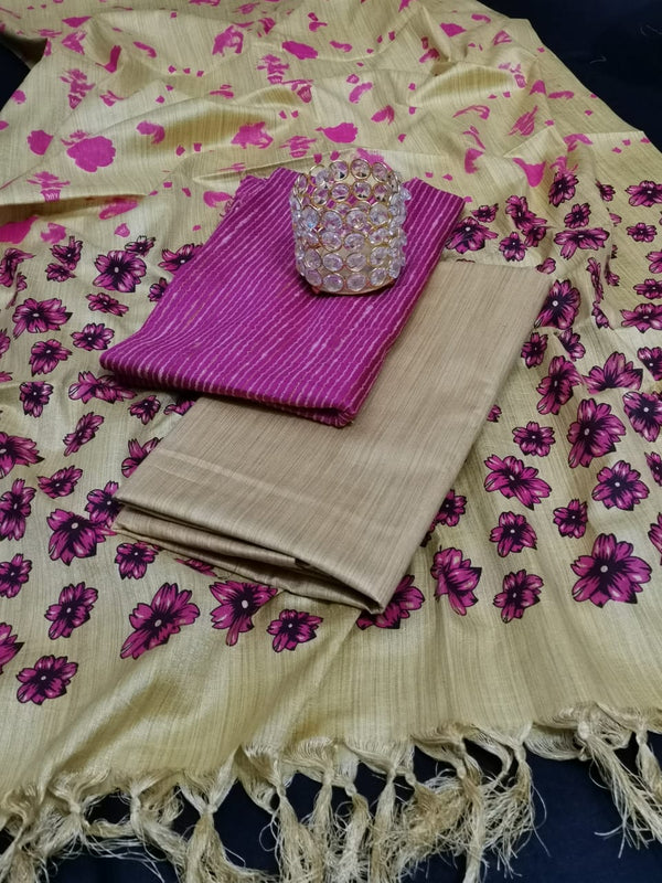 Bhagalpuri Viscose Silk Golden Look Salwar Suit