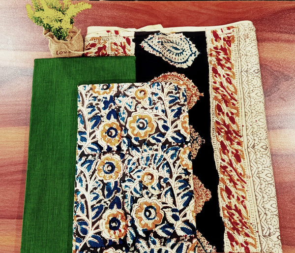 Handmade Pure Cotton Kalamkari Salwar Suits with South Cotton Dupatta