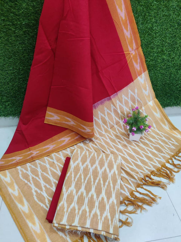 Pochampally Pure Cotton Ikat 3 pc Salwar Suit