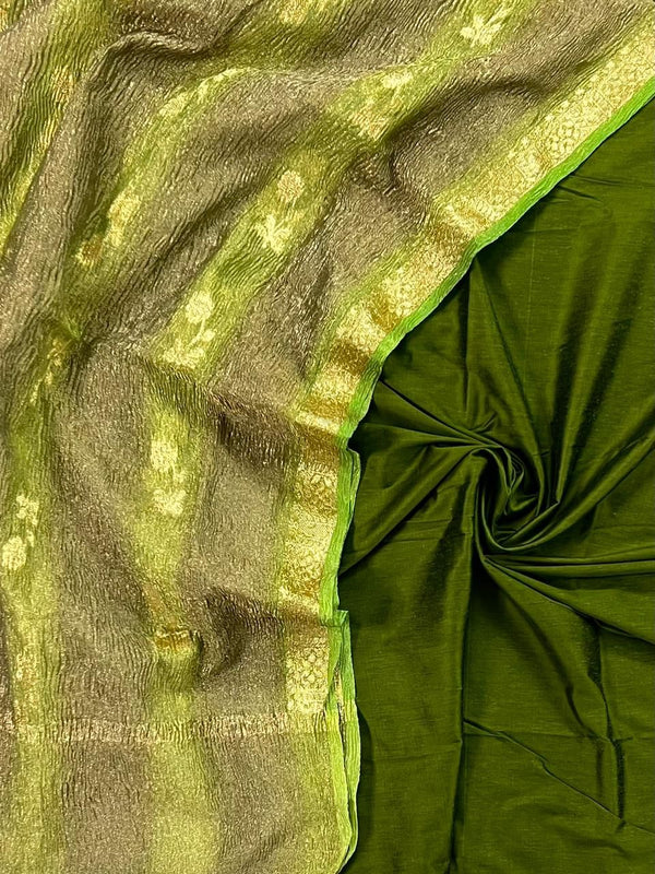 Banarasi Silk Salwar Suit with Tissue Crush Multi Dye Dupatta