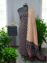 Ajrakh Print Pure Cotton Salwar Suit with Bandhani Cotton Dupatta - Leheriya