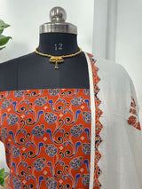 Ajrakh Print Pure Cotton Salwar Suit with Patch Work Dupatta - Leheriya