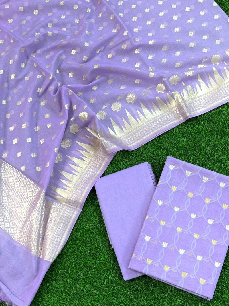 Alphi chanderi Lorex 3 pc Salwar Suit - Leheriya