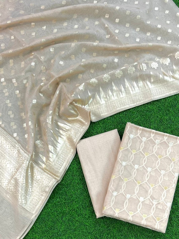 Alphi chanderi Lorex 3 pc Salwar Suit - Leheriya