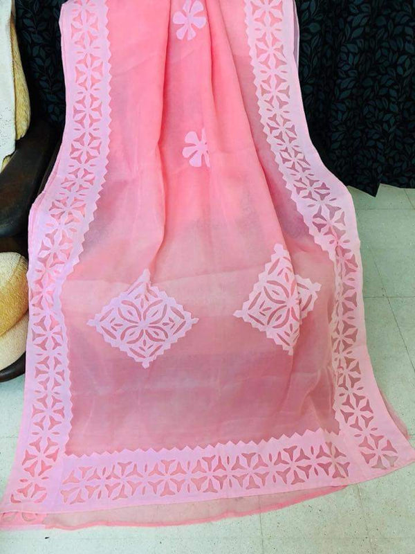 Applique Work Pure Cotton Dupatta - Leheriya