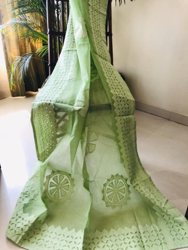 Applique Work Pure Cotton Dupatta - Leheriya