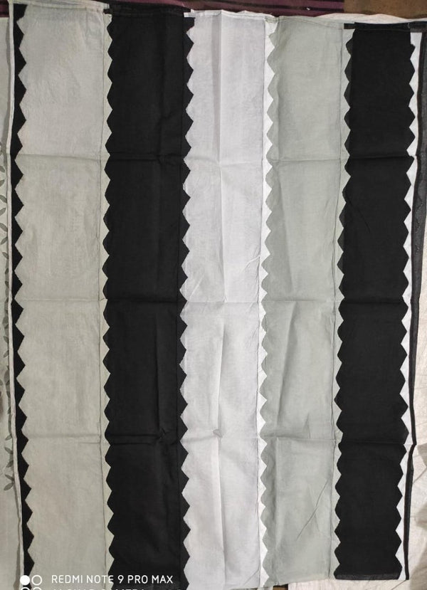 Applique Work Pure Organdy Cotton Dupatta - Leheriya