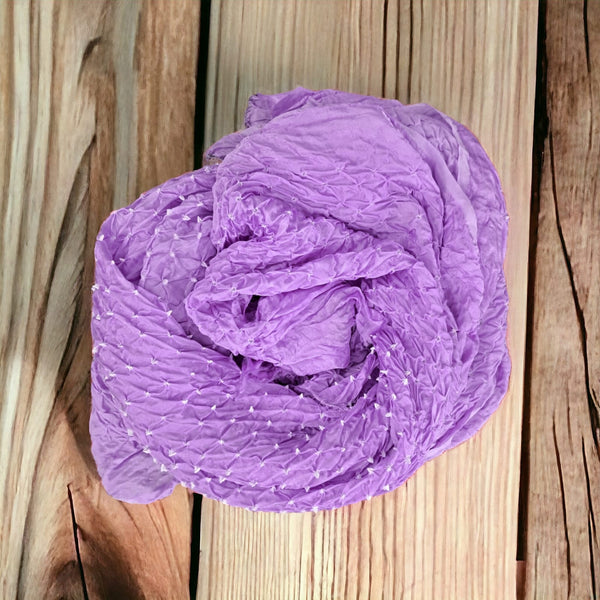 Modal Silk Designer Pastel Color Bandhani Dupatta | Soft Purple |