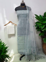 Bagru Pure Cotton Hand Block Printed Kota Doria Unstitched Salwar Suit - Leheriya