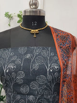 Bagru Pure Cotton Hand Block Printed Kota Doria Unstitched Salwar Suit - Leheriya