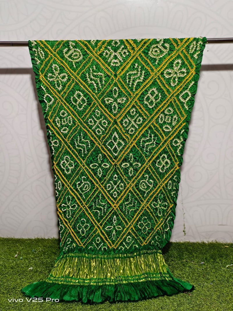 Pure Modal Silk Heavy Bandhej Dupatta | Green |