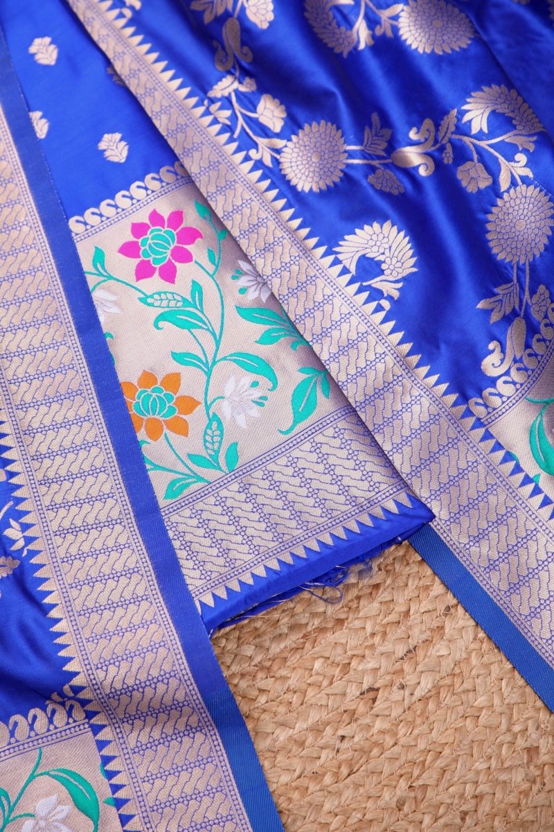 Banarasi 3 pc Paithani Unstitched Salwar Suit - Leheriya