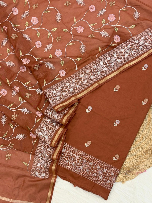 Banarasi 3 pc Salwar Suit - Leheriya