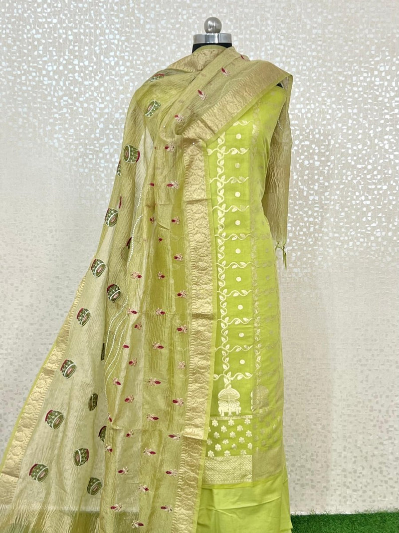 Banarasi 3 pc Salwar Suit - Leheriya