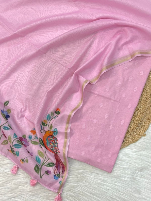 Banarasi 3 pc Unstitched Salwar Suit - Leheriya