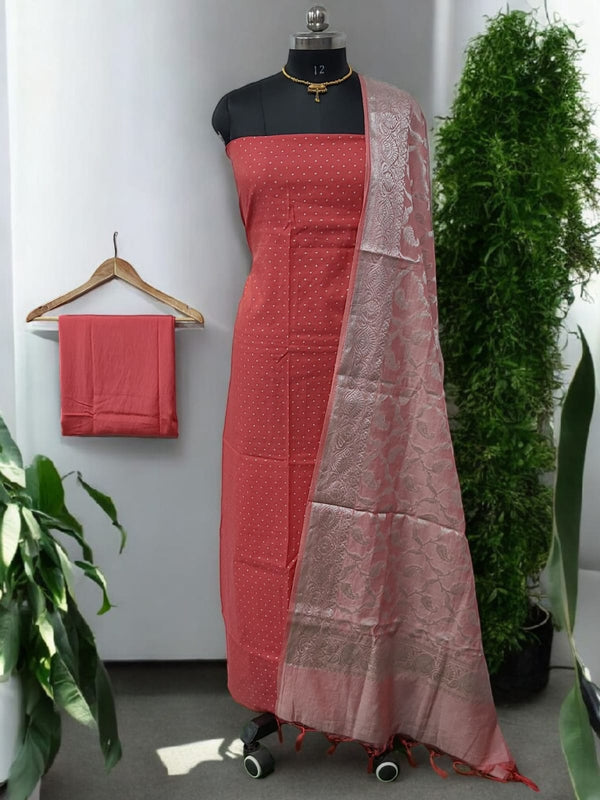 Banarasi 3 pc Unstitched Salwar Suit - Leheriya
