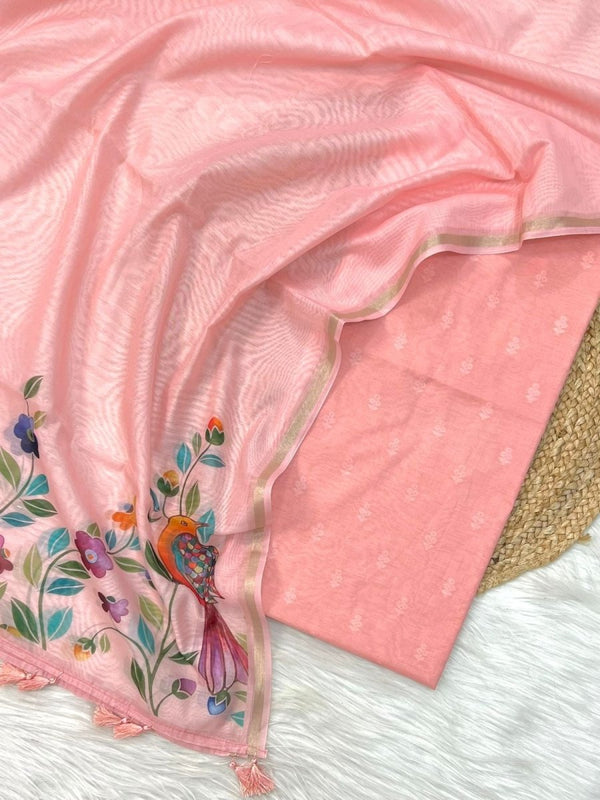 Banarasi 3 pc Unstitched Salwar Suit - Leheriya