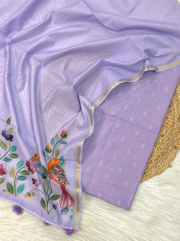 Banarasi 3 pc Unstitched Salwar Suit - Leheriya