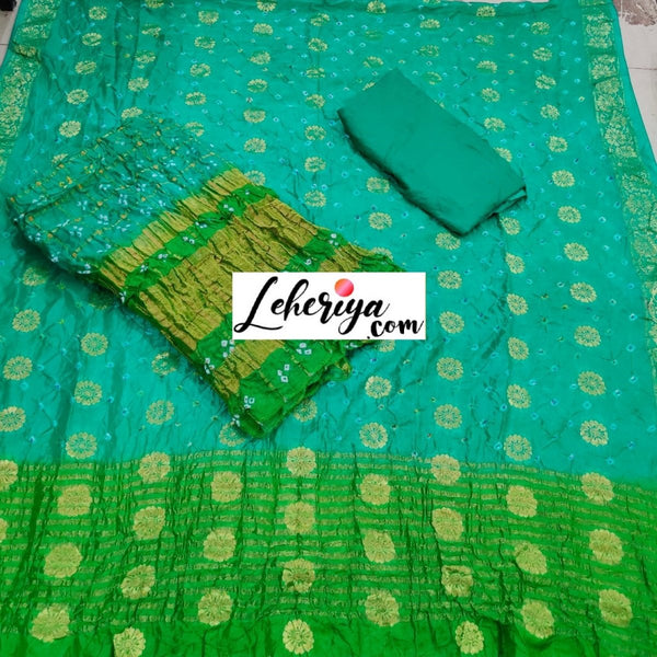 Banarasi Bandhej Gharchola Salwar Suits - Leheriya
