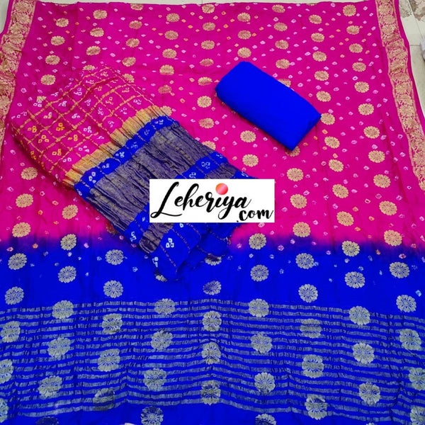 Banarasi Bandhej Gharchola Salwar Suits - Leheriya