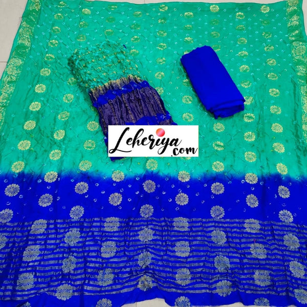 Banarasi Bandhej Gharchola Salwar Suits - Leheriya