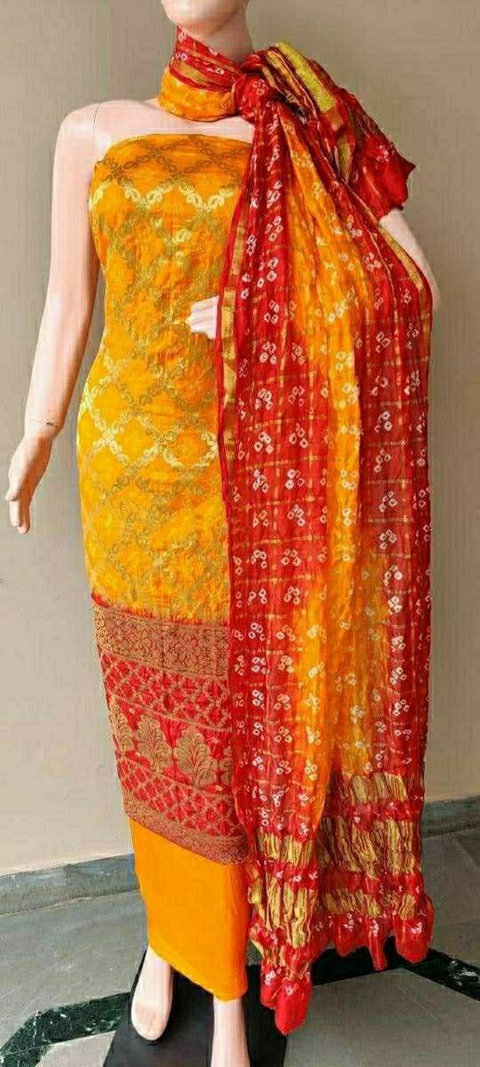 Banarasi Bandhej Ghatchola Suits - Leheriya