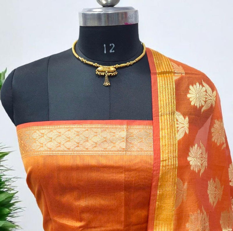 Banarasi Chanderi 2pc Salwar Suit - Leheriya