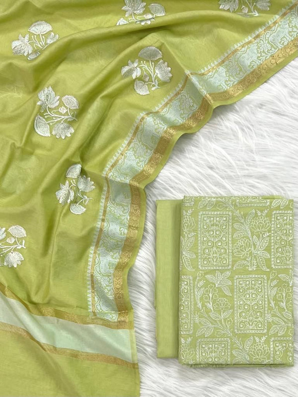 Banarasi Chanderi Salwar Suit - Leheriya