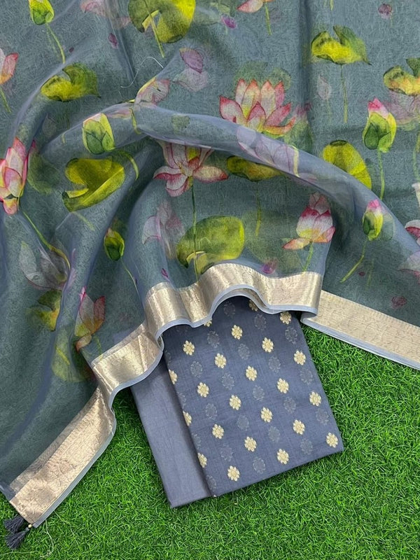Banarasi Chanderi Salwar Suit - Leheriya