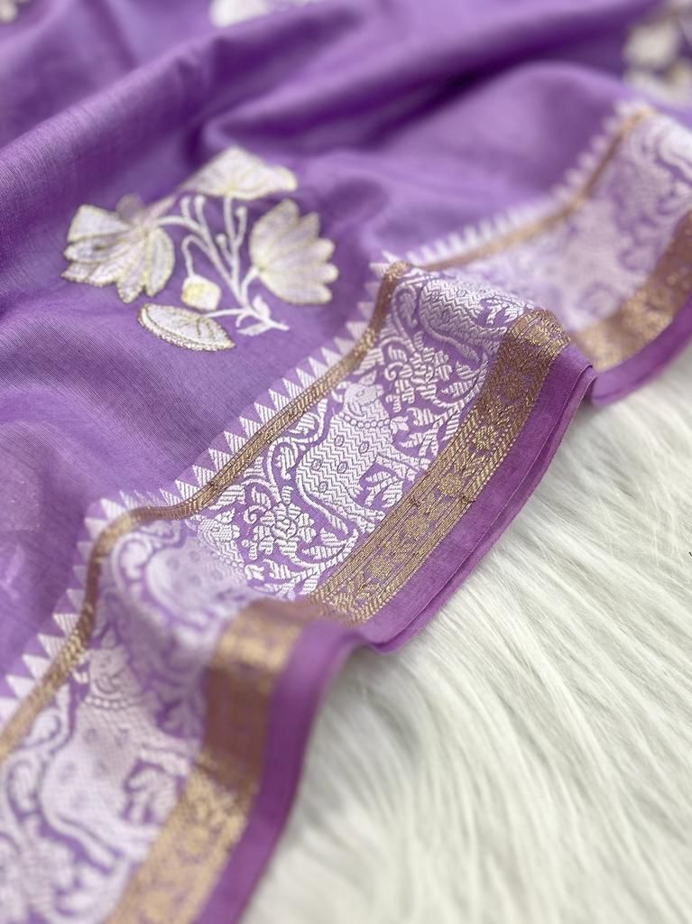 Banarasi Chanderi Salwar Suit - Leheriya