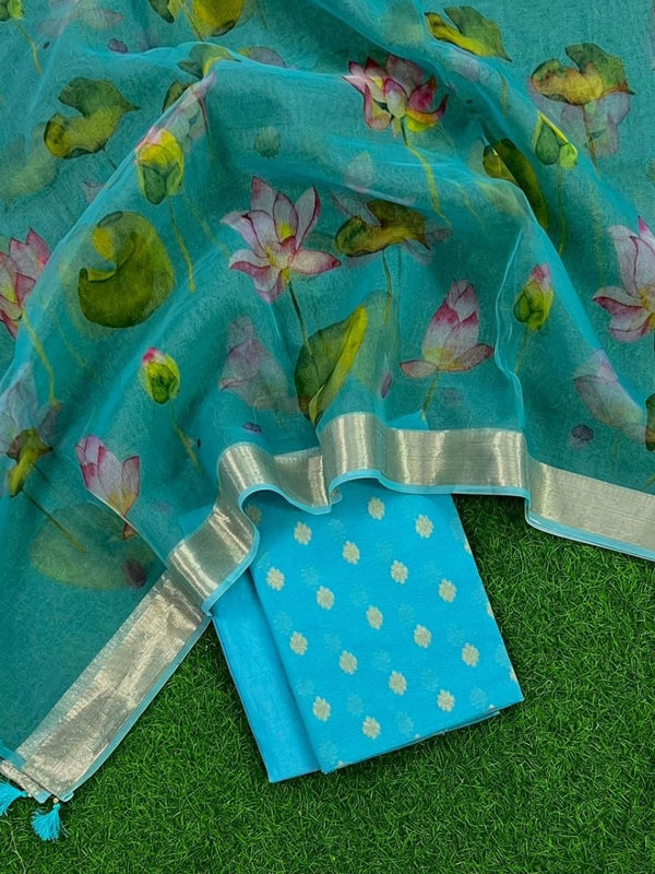 Banarasi Chanderi Salwar Suit - Leheriya