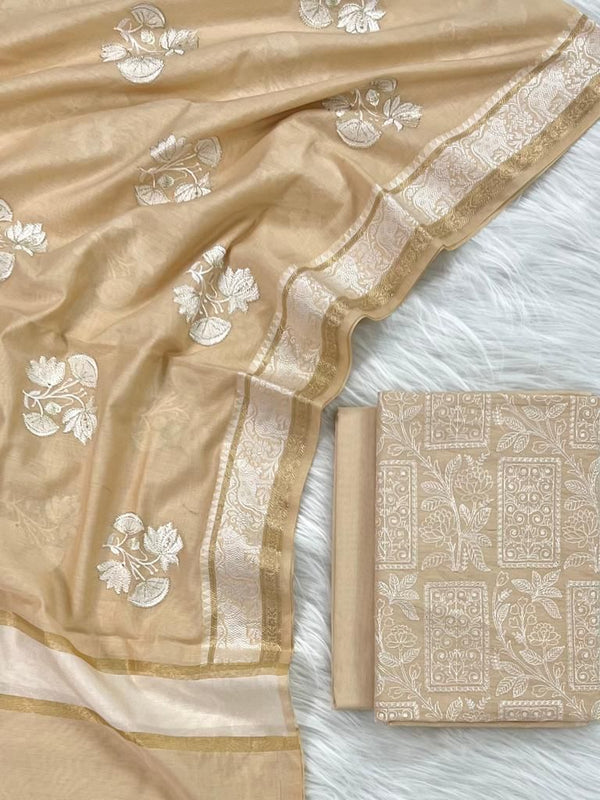 Banarasi Chanderi Salwar Suit - Leheriya