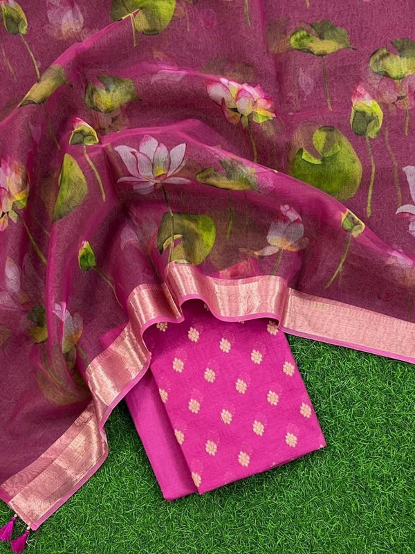Banarasi Chanderi Salwar Suit - Leheriya