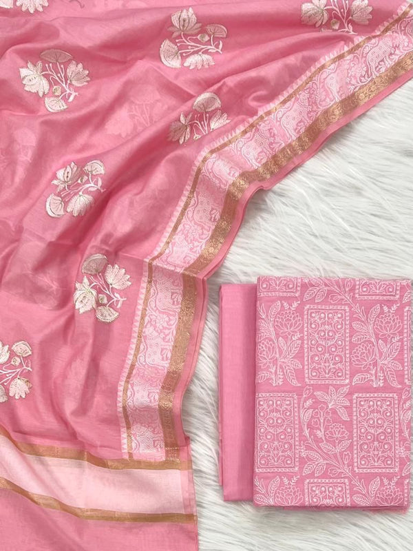 Banarasi Chanderi Salwar Suit - Leheriya