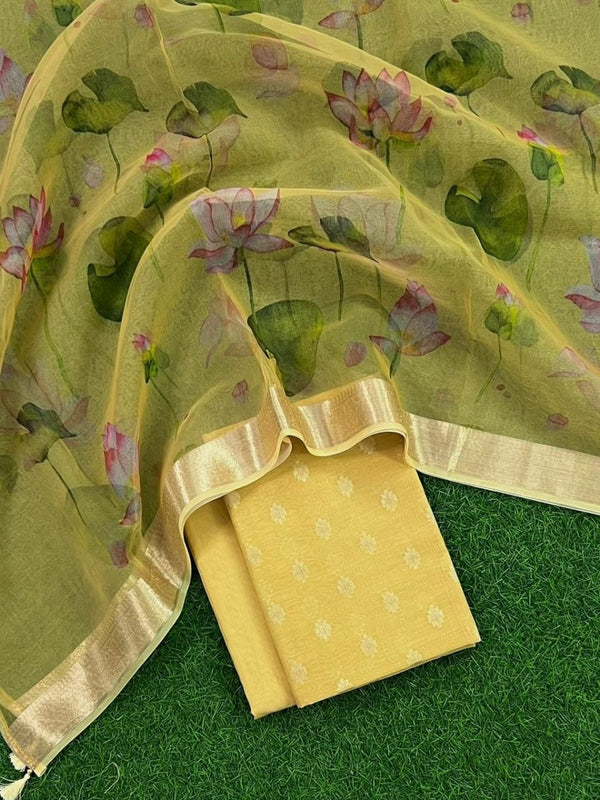 Banarasi Chanderi Salwar Suit - Leheriya