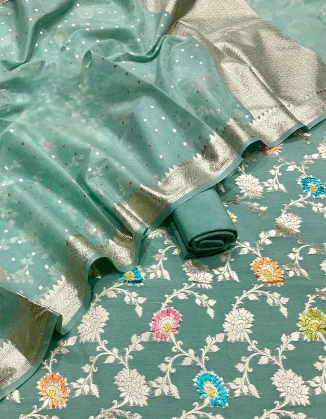 Banarasi Handloom Salwar Suit - Leheriya