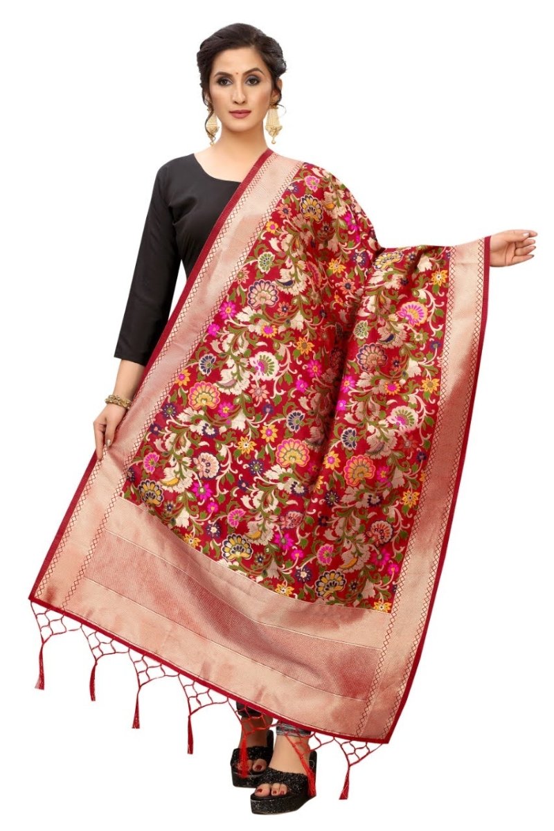Banarasi Jacquard Weaving Patola Silk Dupatta - Leheriya